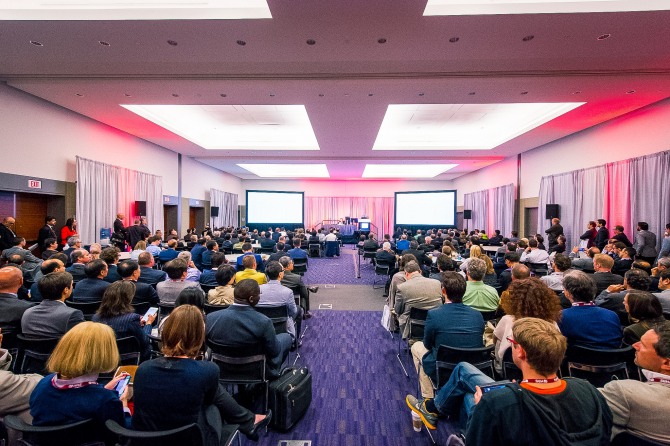 Conference hall filled with attendees