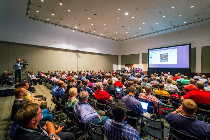 Conference hall filled with attendees