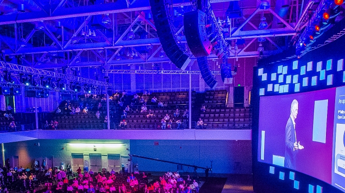 Conference hall filled with attendees
